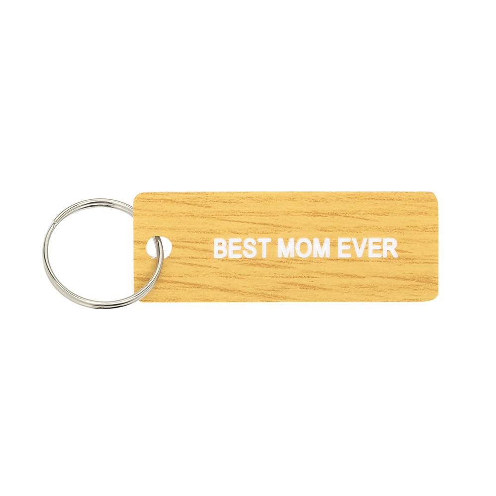 Best Mom Every Wood Grain Keychain