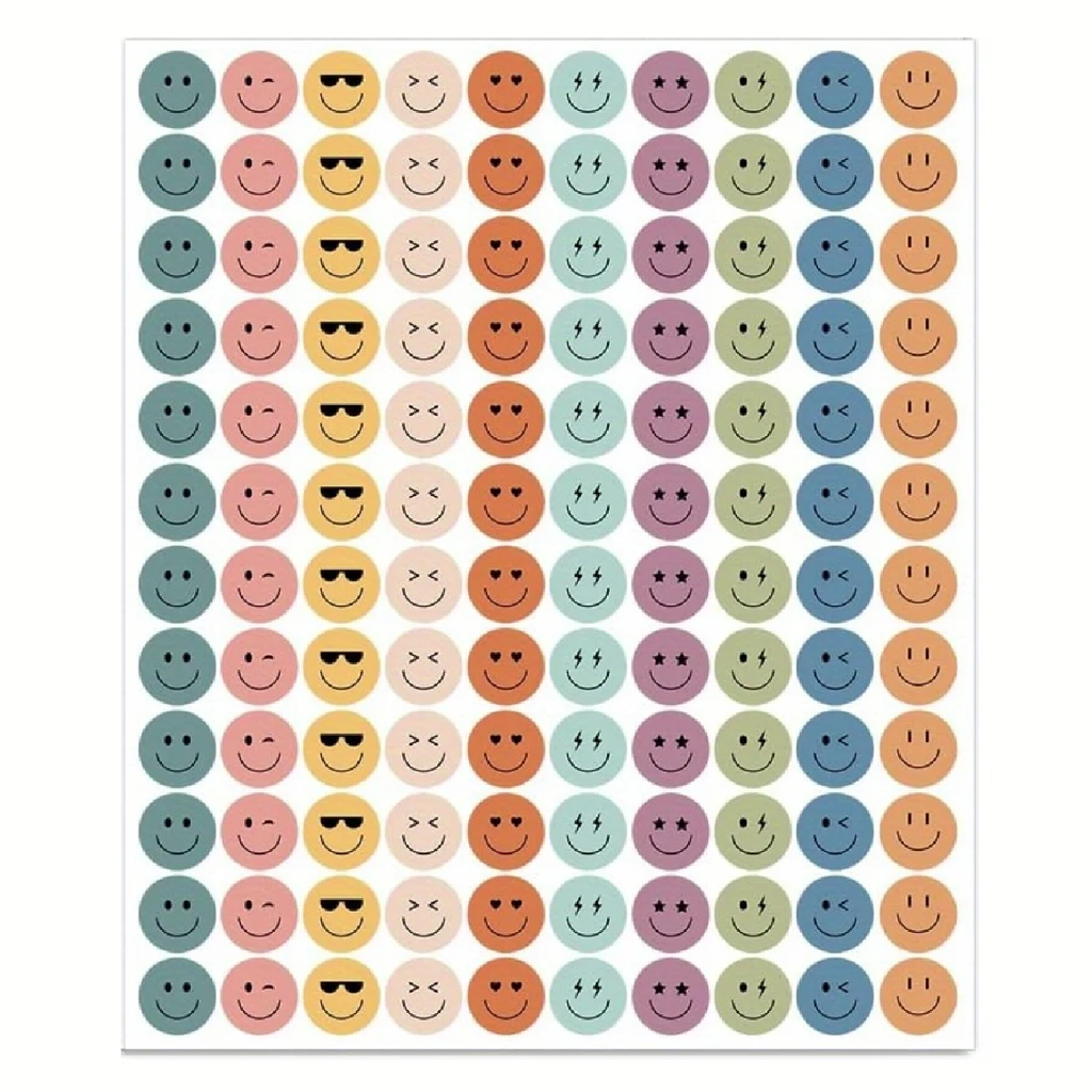Smiley Boho Smiley Face Boho Colors Stickers - 2 Sheets – MEMO EVANSVILLE