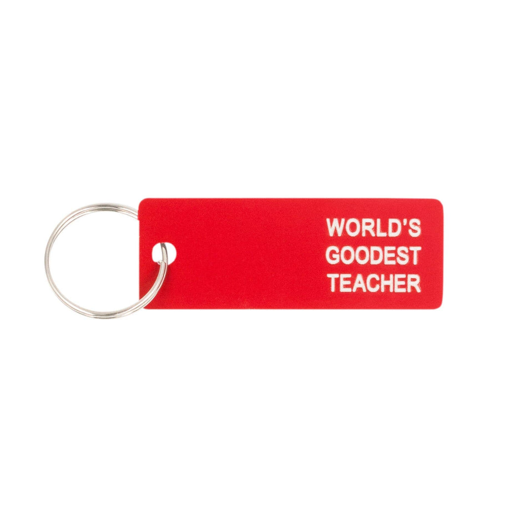Red Keychain World's Goodest Teacher Funny Gift