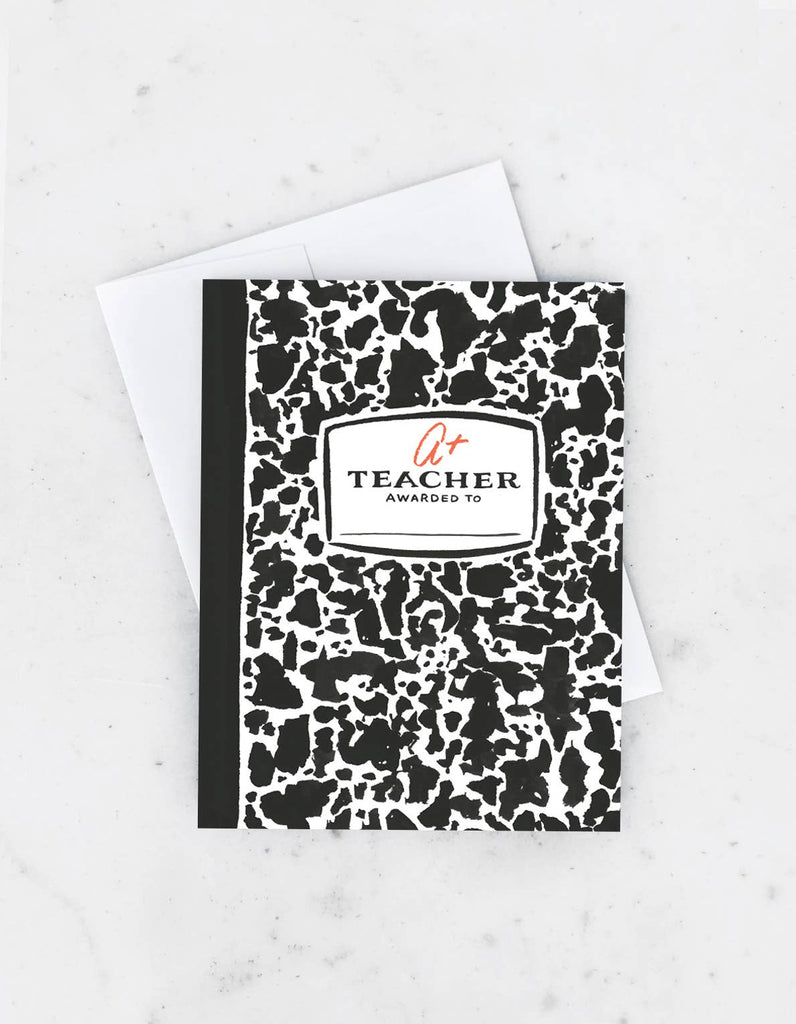 A Plus Teacher Composition Notebook Card