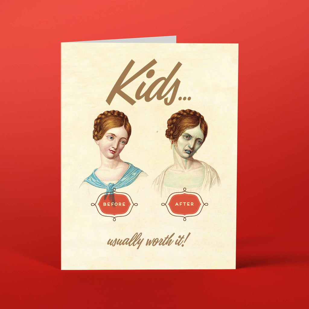 Funny Before and After Kids Mother's Day Card 