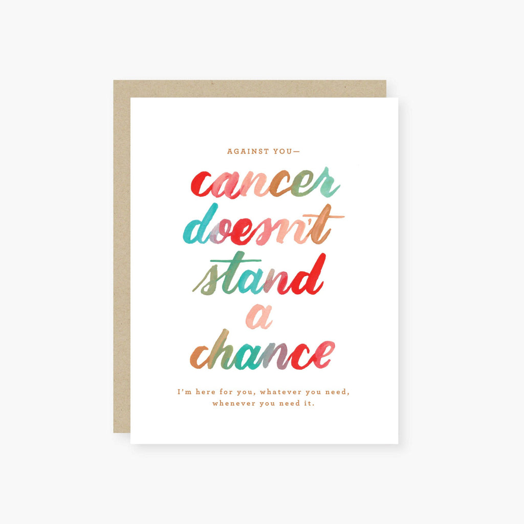 Brush watercolor fighting cancer card