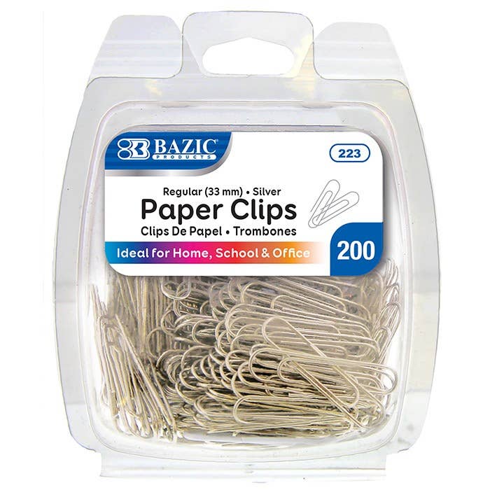 regular paper clips 200 in a pack 